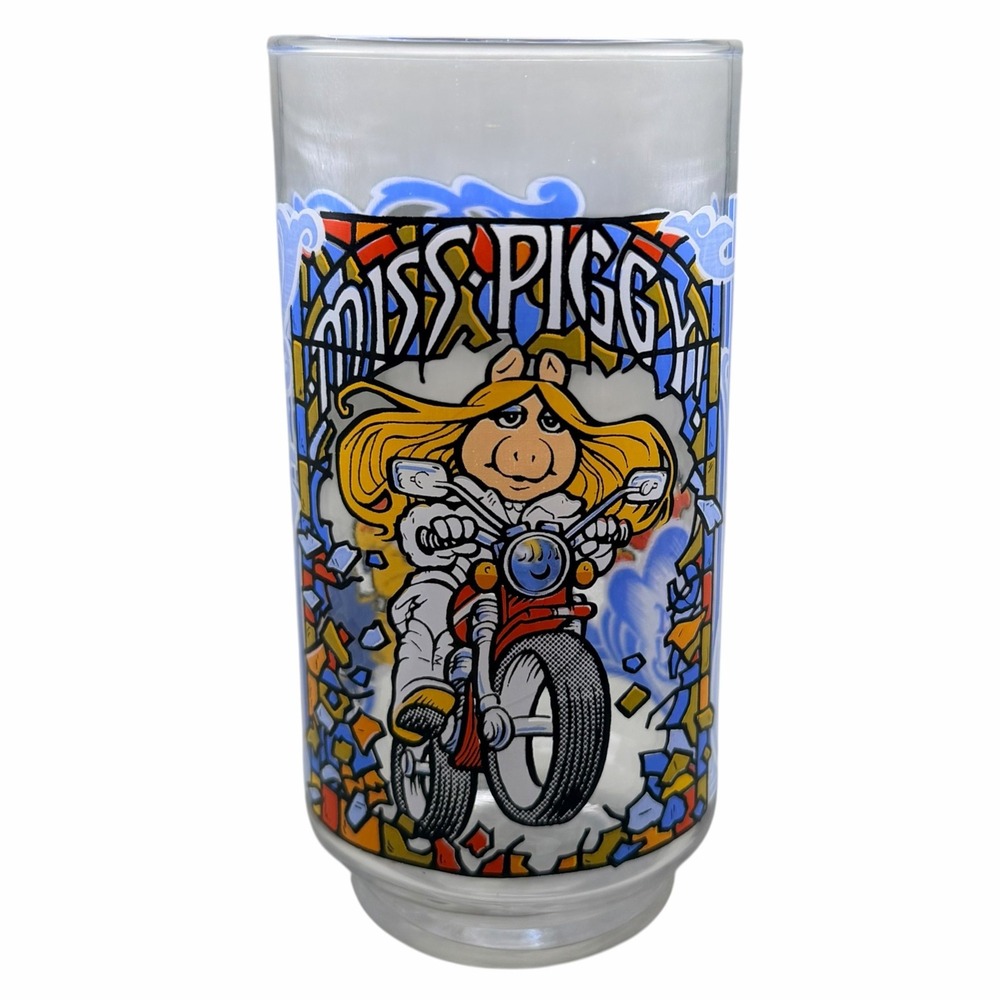 Vintage 1981 McDonald's Muppets Miss Piggy Great Muppet Caper Glass Tumbler 80s